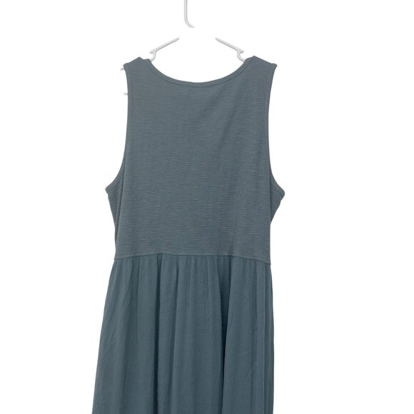 Frye Womens Sleeveless Button Front Midi Dress Size L Sage Green Polyester Rayon - Picture 3 of 11